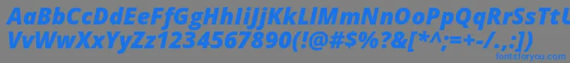 Opensans Extrabolditalic Font – Blue Fonts on Gray Background