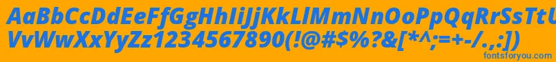 Opensans Extrabolditalic Font – Blue Fonts on Orange Background