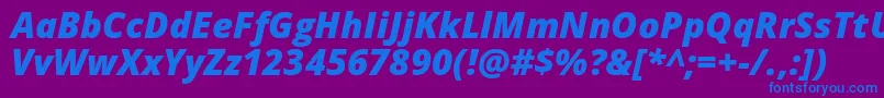 Opensans Extrabolditalic Font – Blue Fonts on Purple Background