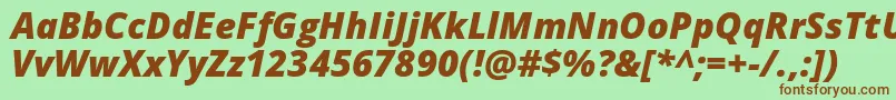 Opensans Extrabolditalic Font – Brown Fonts on Green Background