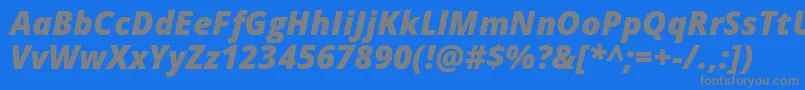 Шрифт Opensans Extrabolditalic – серые шрифты на синем фоне