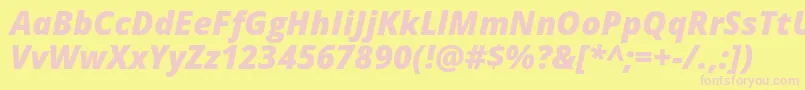 Opensans Extrabolditalic Font – Pink Fonts on Yellow Background