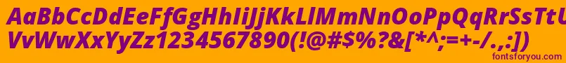 フォントOpensans Extrabolditalic – オレンジの背景に紫のフォント