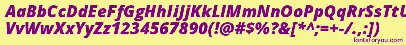 Opensans Extrabolditalic Font – Purple Fonts on Yellow Background