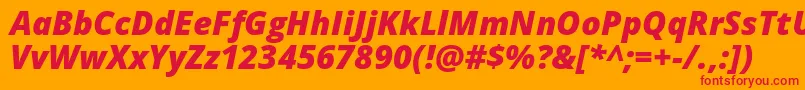 Opensans Extrabolditalic Font – Red Fonts on Orange Background