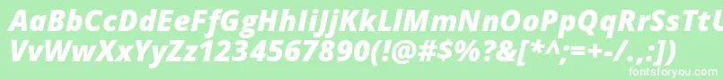 Opensans Extrabolditalic Font – White Fonts on Green Background