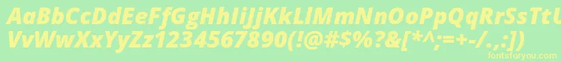 Opensans Extrabolditalic Font – Yellow Fonts on Green Background