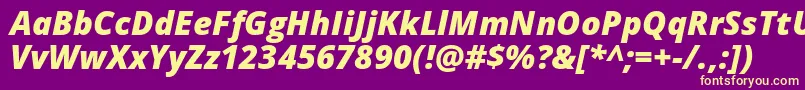 Opensans Extrabolditalic Font – Yellow Fonts on Purple Background