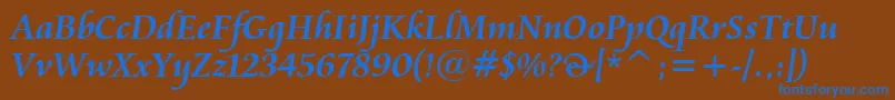 CataneoBoldBt Font – Blue Fonts on Brown Background