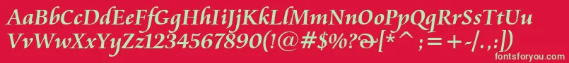 CataneoBoldBt Font – Green Fonts on Red Background