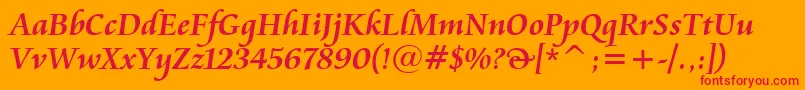 フォントCataneoBoldBt – オレンジの背景に赤い文字