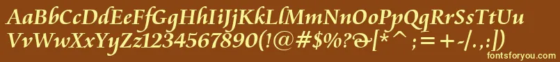 CataneoBoldBt Font – Yellow Fonts on Brown Background