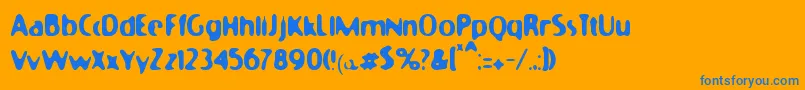 Police Moonycat – polices bleues sur fond orange