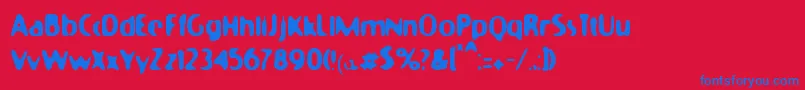 Moonycat Font – Blue Fonts on Red Background