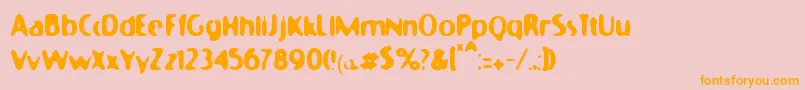 Moonycat Font – Orange Fonts on Pink Background