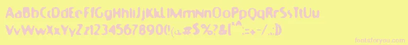 Moonycat Font – Pink Fonts on Yellow Background