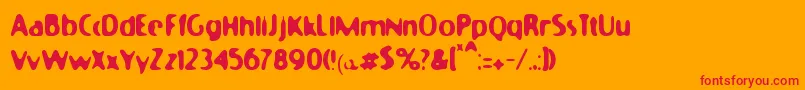 Moonycat Font – Red Fonts on Orange Background