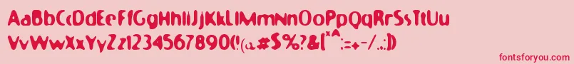 Moonycat Font – Red Fonts on Pink Background