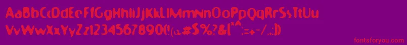 Moonycat Font – Red Fonts on Purple Background