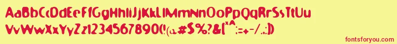 Moonycat Font – Red Fonts on Yellow Background