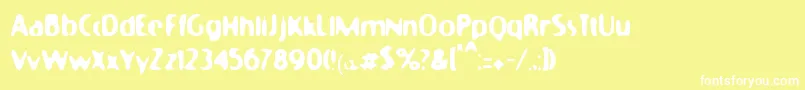 Moonycat Font – White Fonts on Yellow Background