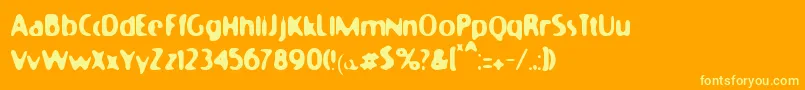 Moonycat Font – Yellow Fonts on Orange Background