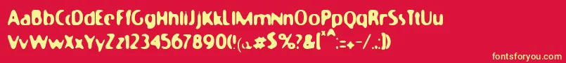 フォントMoonycat – 黄色の文字、赤い背景