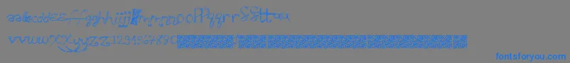 Sweatyparty-Schriftart – Blaue Schriften auf grauem Hintergrund