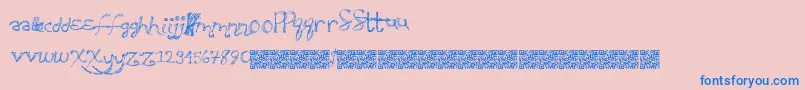 Sweatyparty-Schriftart – Blaue Schriften auf rosa Hintergrund