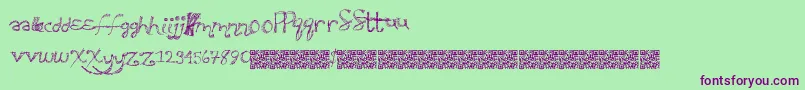 Sweatyparty Font – Purple Fonts on Green Background