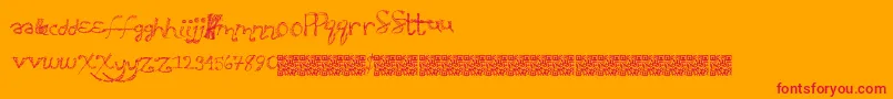 Weitere Informationen zur Sweatyparty-Schriftart Sweatyparty-Schriftart – Rote Schriften auf orangefarbenem Hintergrund