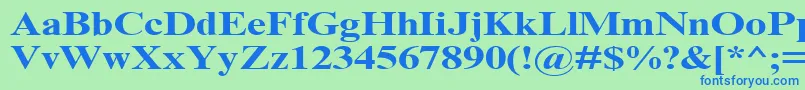 TimesNrCyrMt130b Font – Blue Fonts on Green Background