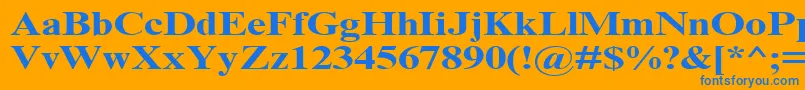 TimesNrCyrMt130b Font – Blue Fonts on Orange Background