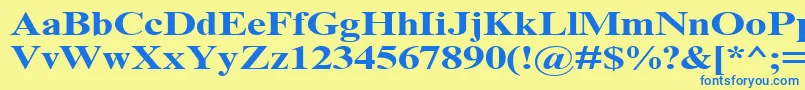 TimesNrCyrMt130b Font – Blue Fonts on Yellow Background