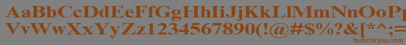 フォントTimesNrCyrMt130b – 茶色の文字が灰色の背景にあります。