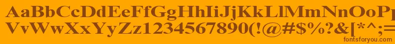TimesNrCyrMt130b Font – Brown Fonts on Orange Background