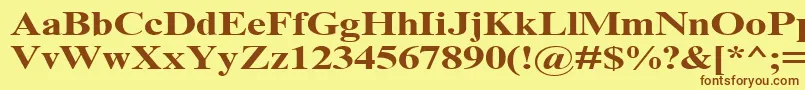 TimesNrCyrMt130b Font – Brown Fonts on Yellow Background