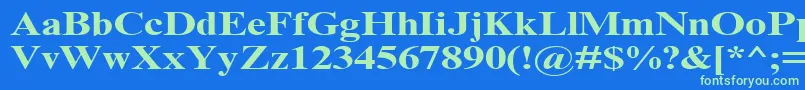 TimesNrCyrMt130b Font – Green Fonts on Blue Background