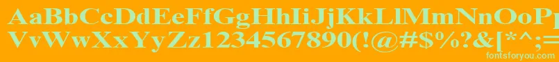 TimesNrCyrMt130b Font – Green Fonts on Orange Background