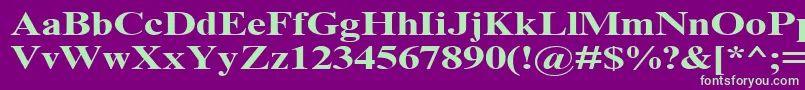 TimesNrCyrMt130b Font – Green Fonts on Purple Background