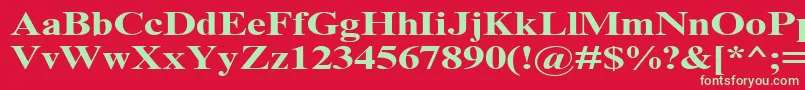 TimesNrCyrMt130b Font – Green Fonts on Red Background