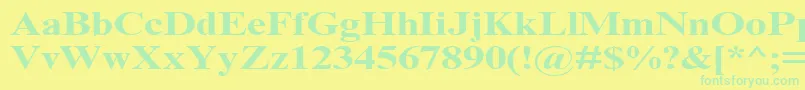 TimesNrCyrMt130b Font – Green Fonts on Yellow Background