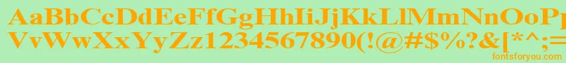 TimesNrCyrMt130b Font – Orange Fonts on Green Background