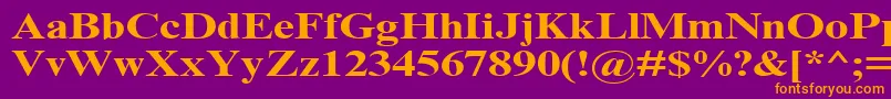 TimesNrCyrMt130b Font – Orange Fonts on Purple Background
