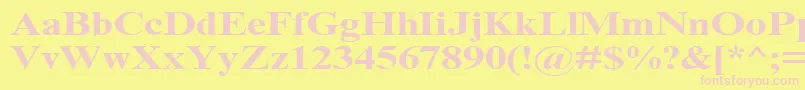 Czcionka TimesNrCyrMt130b – różowe czcionki na żółtym tle