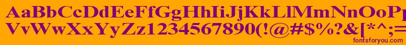 TimesNrCyrMt130b Font – Purple Fonts on Orange Background