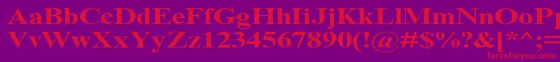 TimesNrCyrMt130b Font – Red Fonts on Purple Background