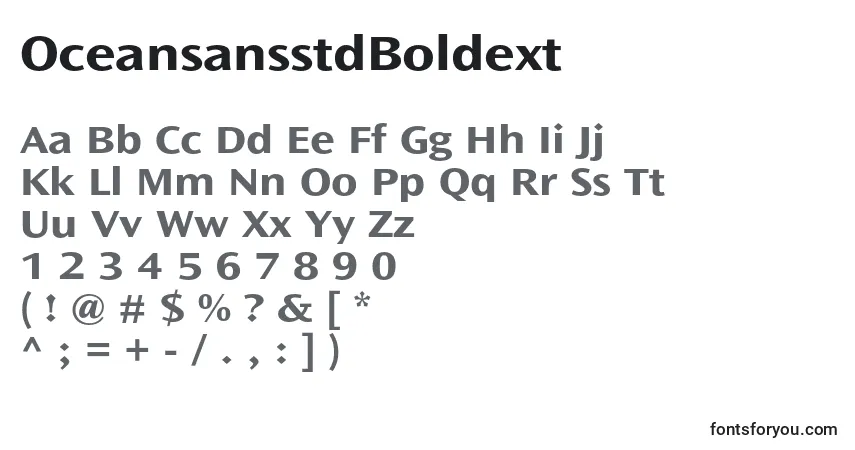 Шрифт OceansansstdBoldext – алфавит, цифры, специальные символы