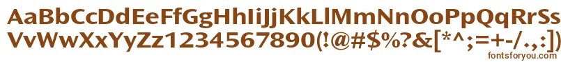 OceansansstdBoldext-fontti – ruskeat fontit valkoisella taustalla