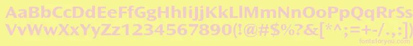 OceansansstdBoldext-fontti – vaaleanpunaiset fontit keltaisella taustalla